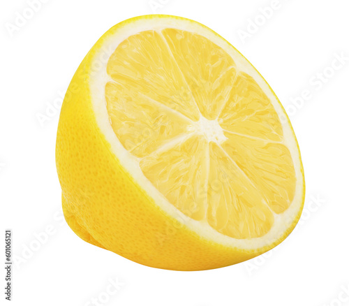 slice of lemon. Isolated on white background, with clipping path