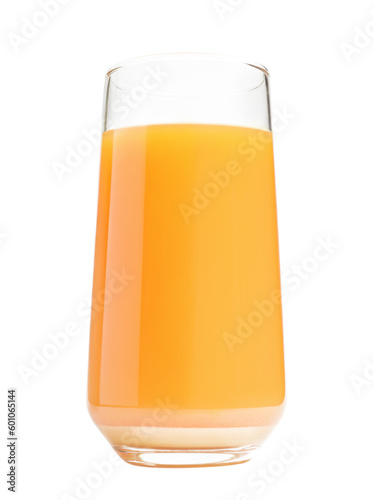 glass of orange juice. Isolated on white background, with clipping path