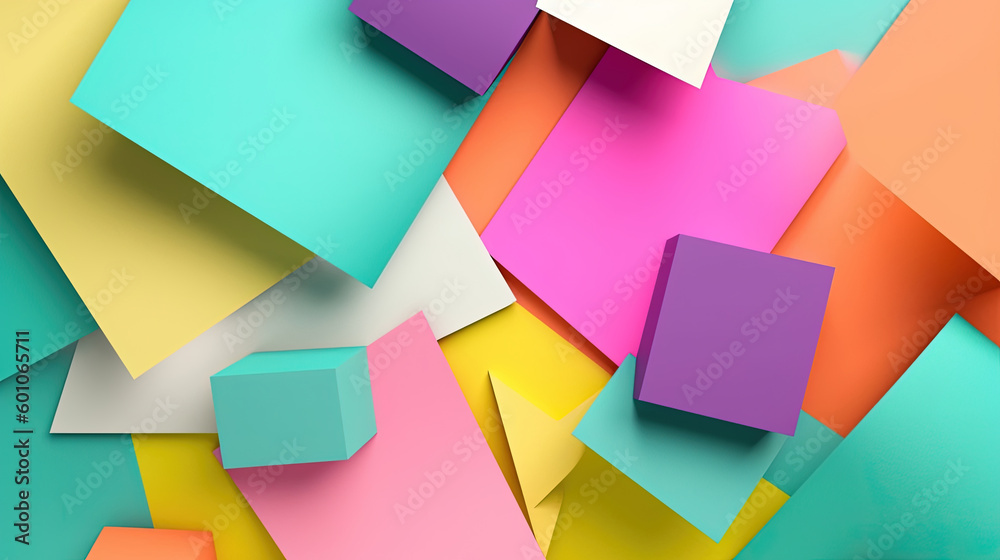 Abstract colorful paper cut. Generative AI. Abstract colorful paper cut. Generative AI.