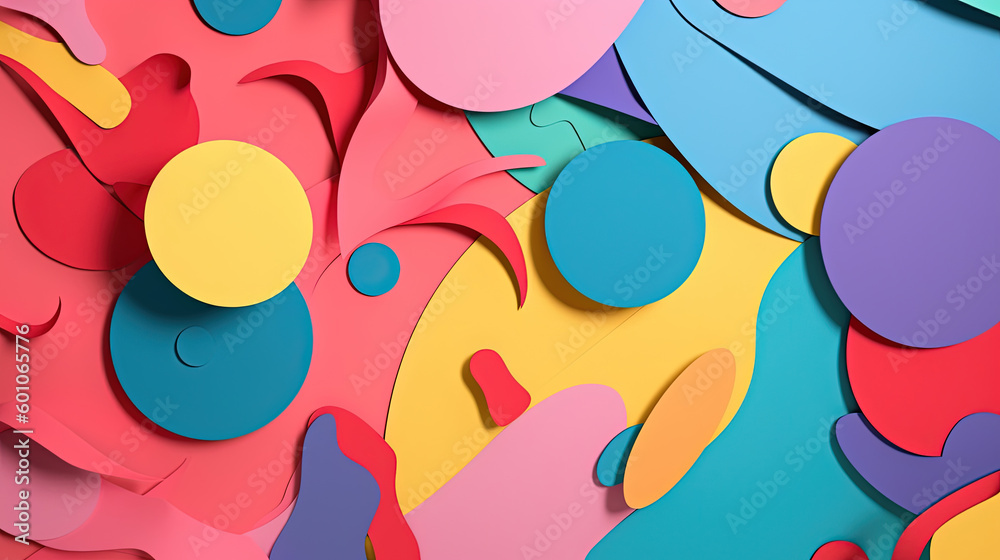 Abstract colorful paper cut. Generative AI.