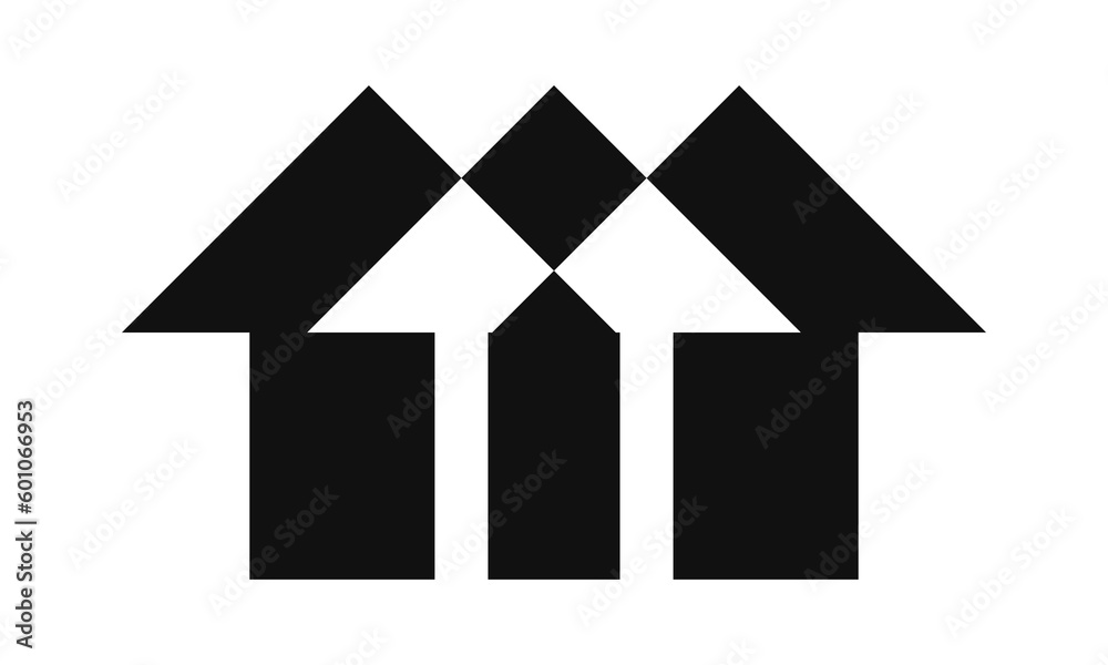 Fototapeta premium Three Mini Arrows Negative Space Icon