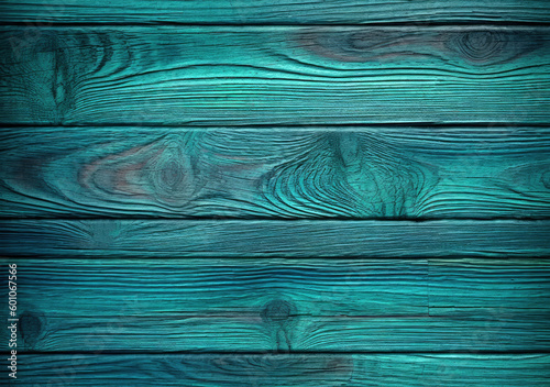 Turquoise wood texture with top view. Abstract background for design.