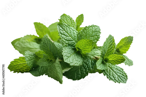 Mint isolated on transparent background. Generative Ai