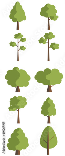 Flat Tree Illustration Set Collection