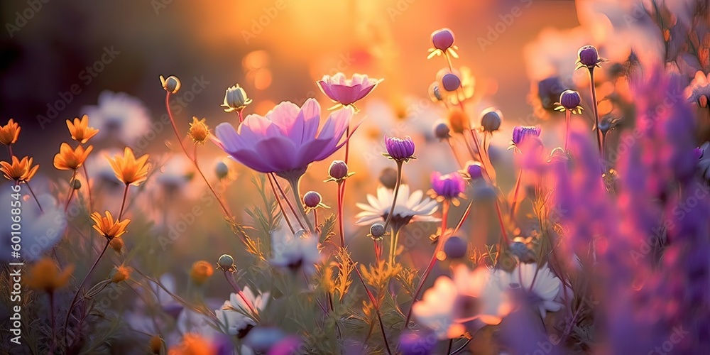 Springtime Beauty: Abstract Pastel Background of Blossoming Flowers and Trees in Nature. Generative AI illustrations. Springtime Beauty: Abstract Pastel Background of Blossoming Flowers and Trees in Nature. Generative AI illustrations.