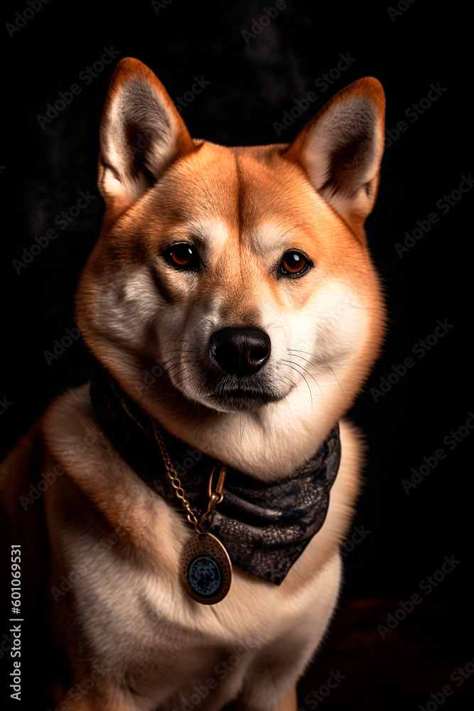 Shiba Inu Dog Expressive eyes of a Japanese Shiba Inu 