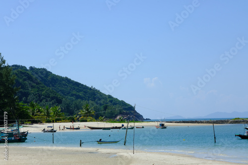 View of the fishing village beach in Phuket  Thailand