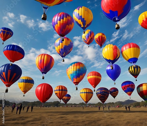 several hot air balloons created with Generative AI technology