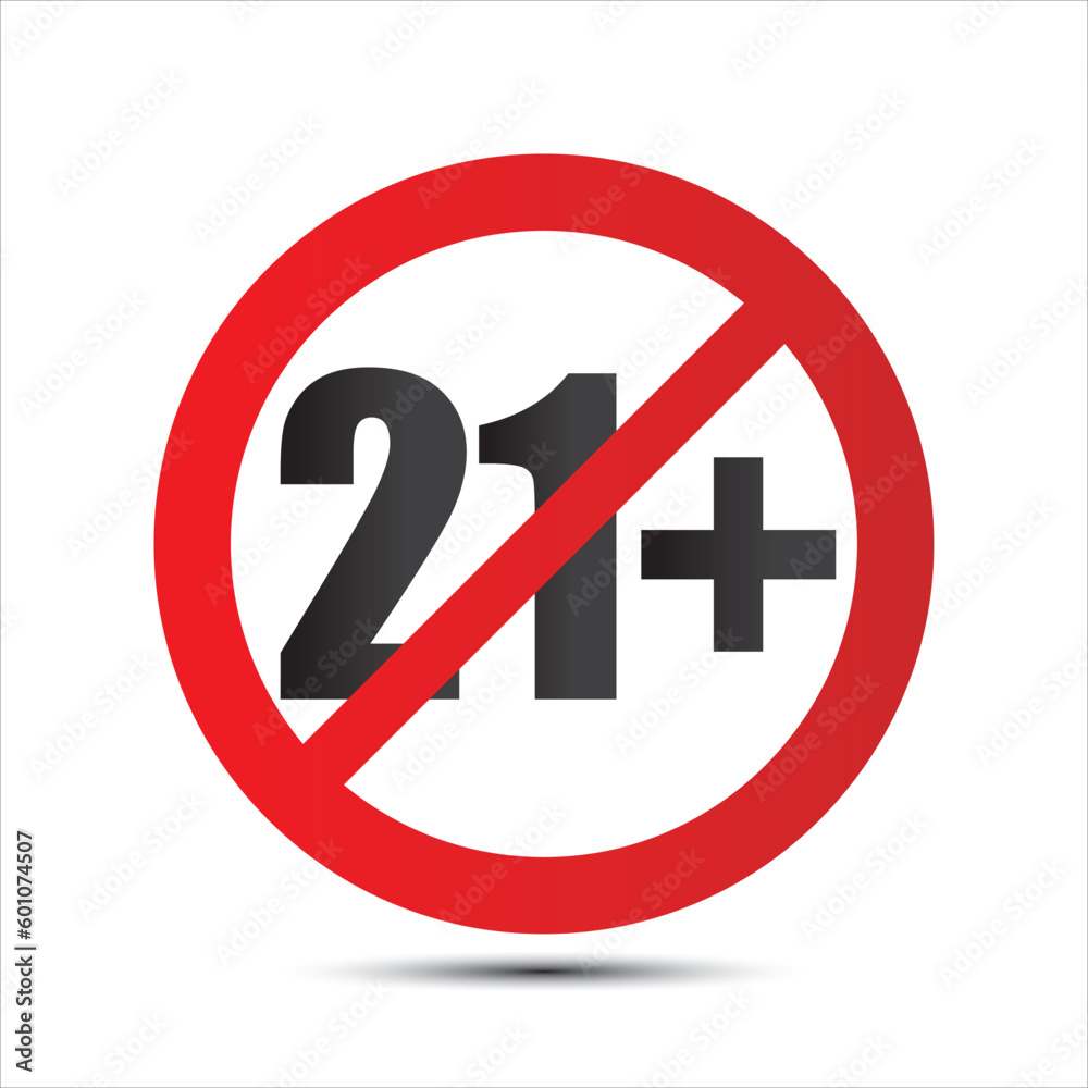 21+ restrictions, prohibition icon, vector, illustration, symbol 21+ restrictions, prohibition icon, vector, illustration, symbol