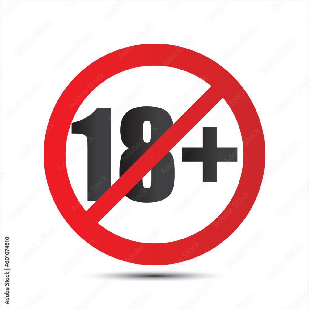 18+ restrictions, prohibition icon, vector, illustration, symbol 18+ restrictions, prohibition icon, vector, illustration, symbol