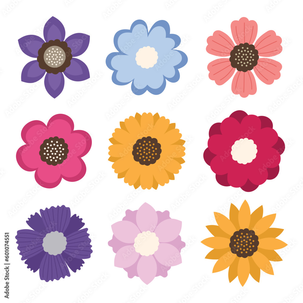 set of flower shape vector set of flower shape vector