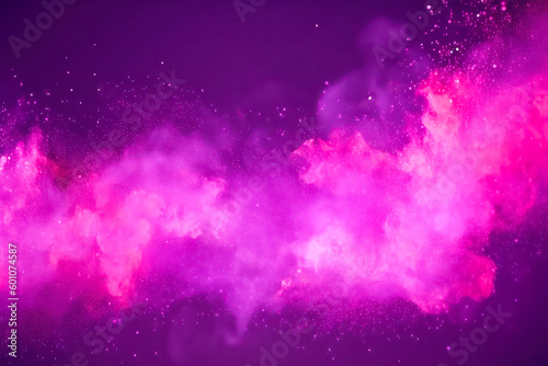 Background with a nebula that shines with various shades of purple and pinks. Ai generative