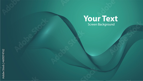 Blue wave vector background for business presentation, brochure or flyer design. Blue smoke on dark background. photo