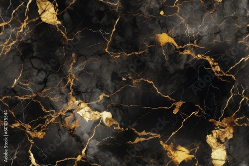 Seamless Gold Black marble pattern