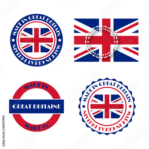 Made in Great Britain label, vector illustration.