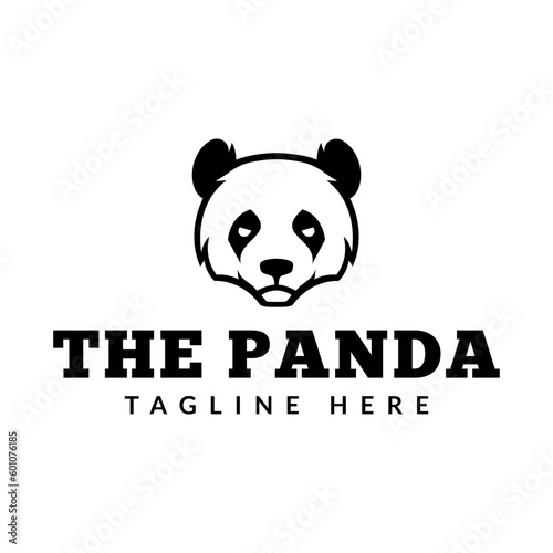 panda head logo icon vector illustration