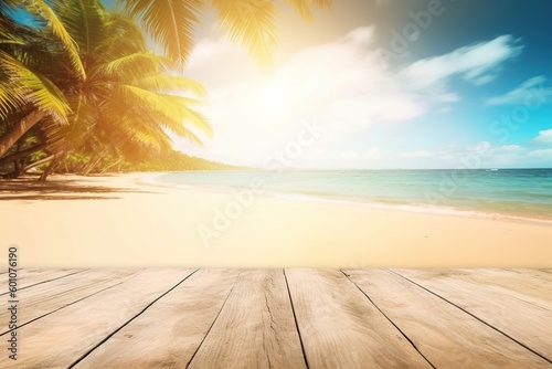  seascape with wooden background -Ai