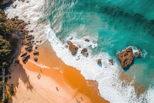 Tranquil Escapes - Aerial Perspectives of Serene Beaches and Crystal Clear Waters