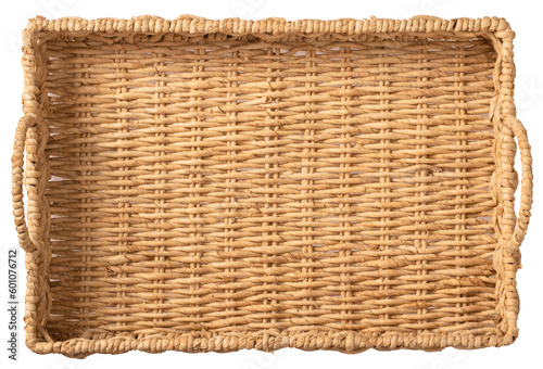 Handmade corn husk weave tray isolated on the white background.
