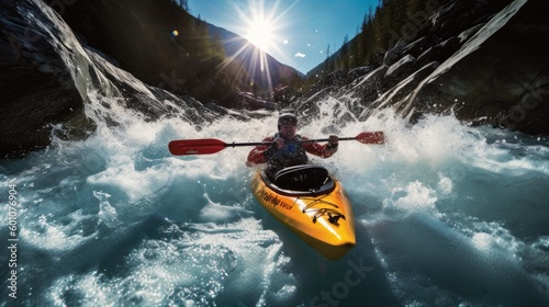 man kayaking