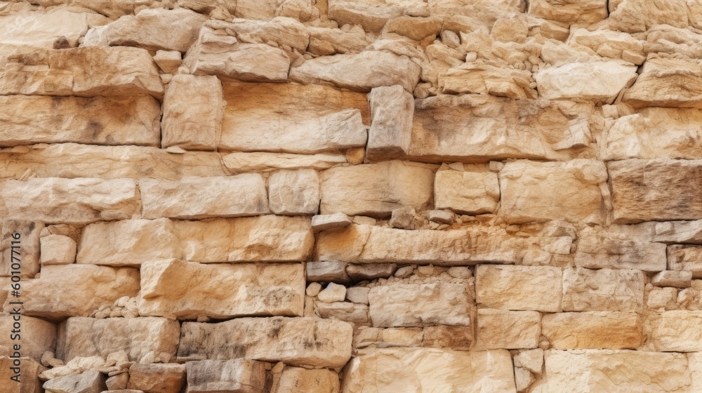 Old stone wall background. Rock texture. Light brown gray grunge background. Generative AI.
Old stone wall background. Rock texture. Light brown gray grunge background. Generative AI.