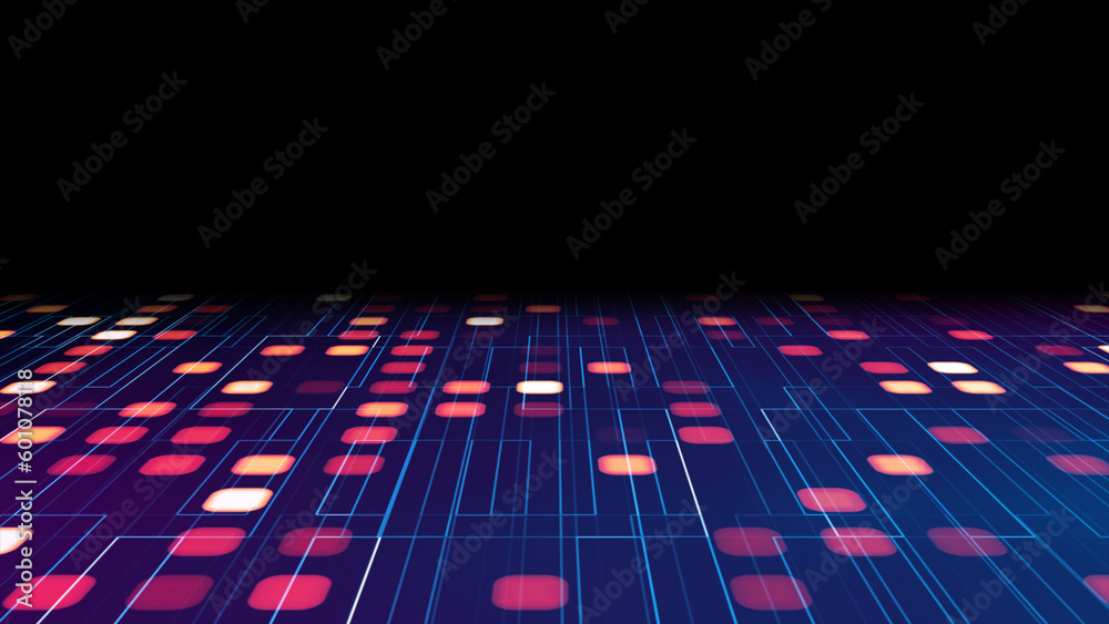 Fototapeta premium Hi-tech digital technology concept Futuristic abstract Cyberspace background Data center, server, internet, speed Artificial intelligence Geometric artificial intelligence tech backdrop 3d rendering