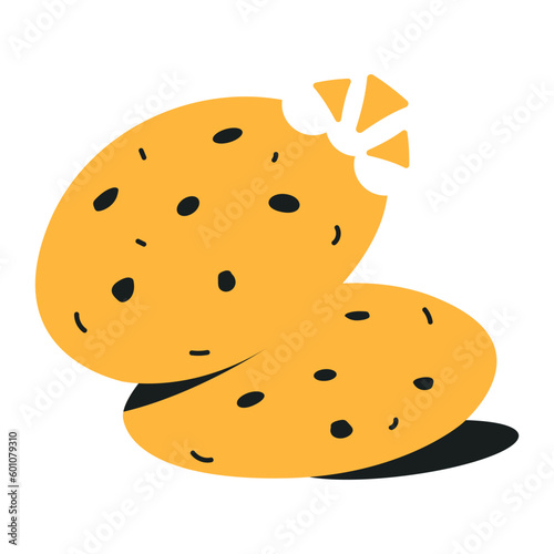 A flat icon of chocolate cookies 