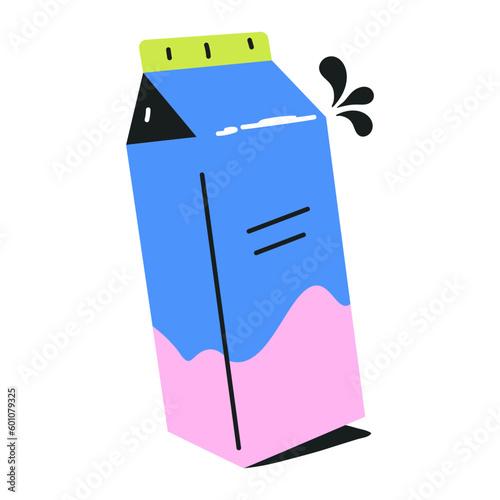 Milk can icon designed in colourful flat style 