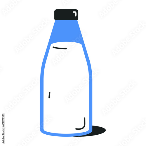 Milk can icon designed in colourful flat style 