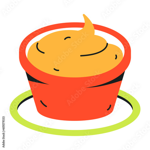 Flat icon design of cheese sauce  