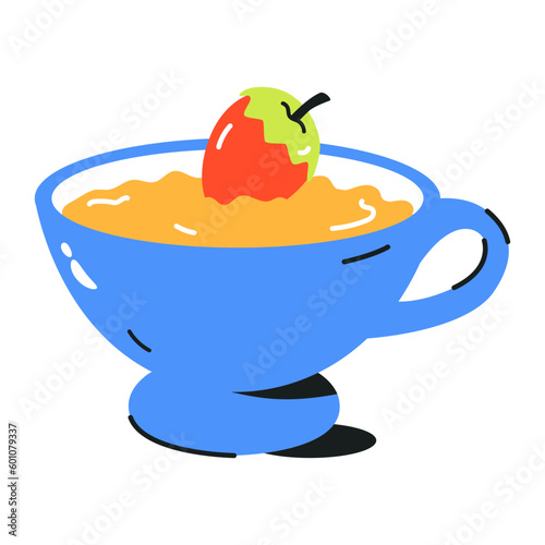 A flat icon of mozzarella sauce 