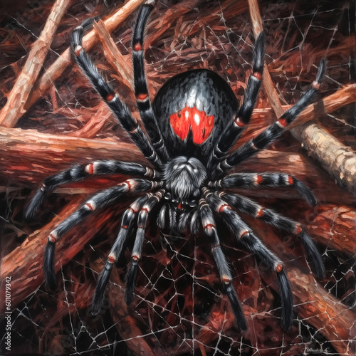 The funnel-web spider was captured in Sydney, Australia - generative ai.