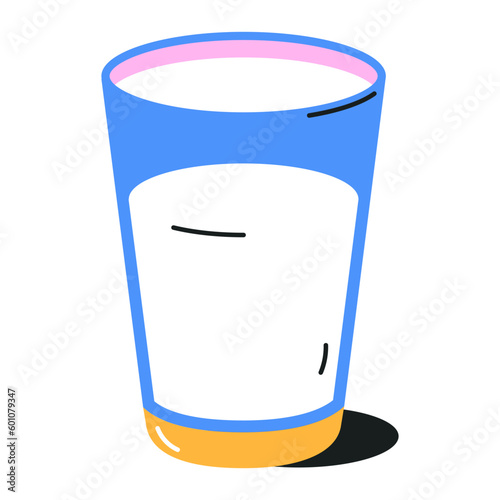 Milk can icon designed in colourful flat style 