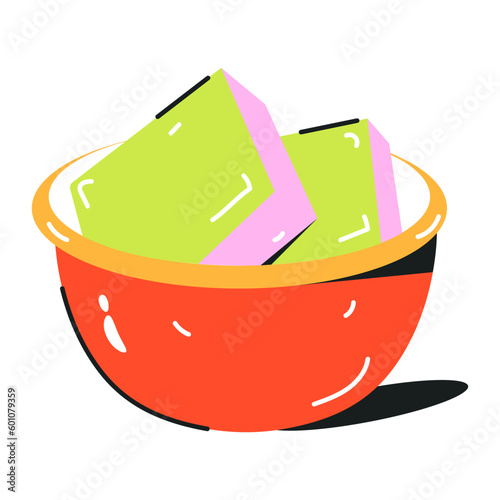 Modern flat icon of butter bowl 