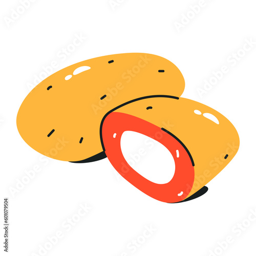 Trendy flat icon of chicken bites 