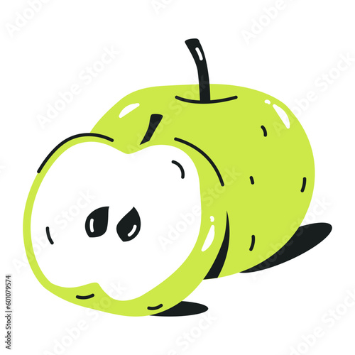 Download flat icon of green apple 