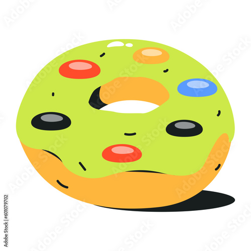 Attractive flat icon of sponge cake  