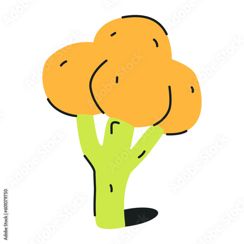 Broccoli flat icon, editable design 