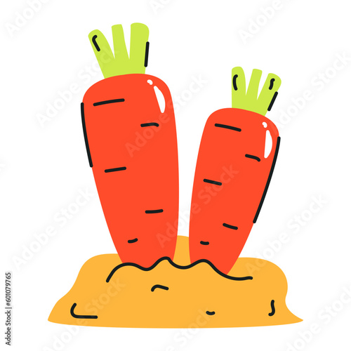 Check flat icon of carrot cultivation 