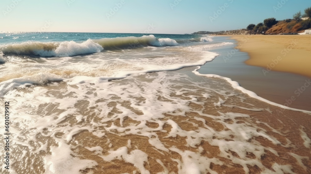 Beautiful Mediterranean coastline with strong waves crashing Beautiful Mediterranean coastline with strong waves crashing