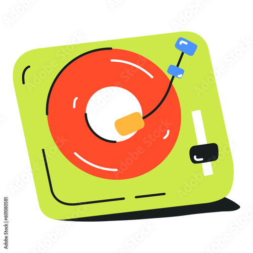 Latest flat icon of vinyl player  
