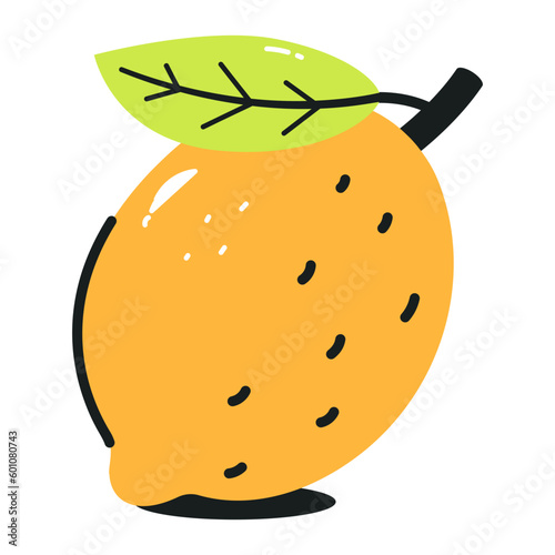An attractive flat icon of lemon 