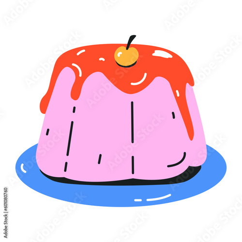 Check flat icon of cake slice 