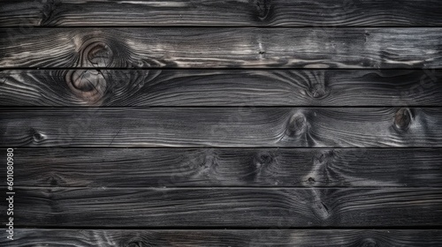 Old wood texture. Black gray wooden background. Weathered timber. Wooden grunge background. Generative AI.