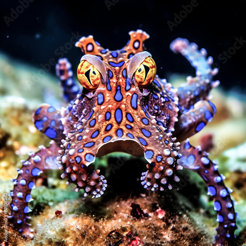 A blue-ringed octopus png file was created with generative ai - generative ai.