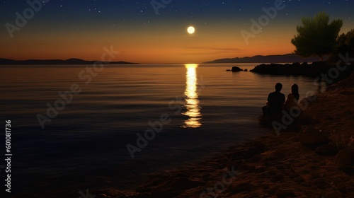 Scenic view of the sea at sunset