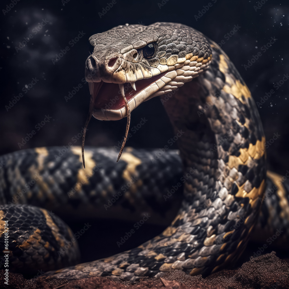 Obraz premium A png image was generated by a combination of a tiger and a snake - generative ai