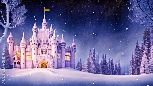 winter landscape with castle