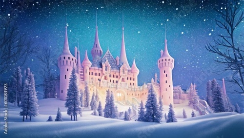 winter landscape with castle