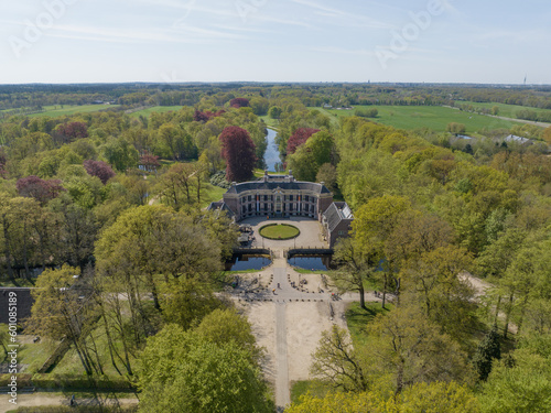 Aerial drone photo of Castle Groeneveld an 18th century country housein The Netherlands. photo